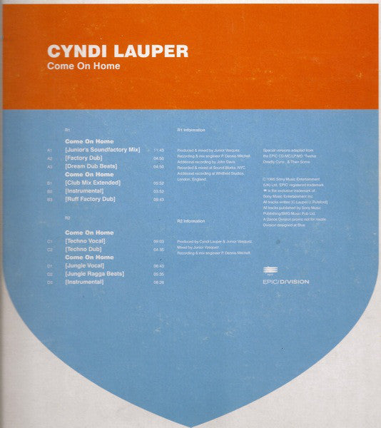 Cyndi Lauper : Come On Home (2x12", Promo)