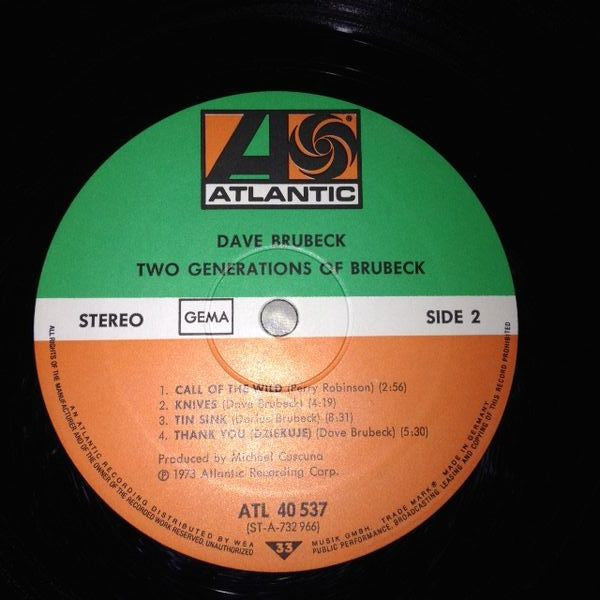 Dave Brubeck : Two Generations Of Brubeck (LP, Album)