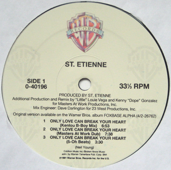 Saint Etienne : Only Love Can Break Your Heart (12", Maxi)