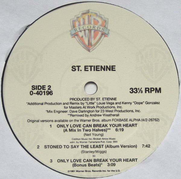 Saint Etienne : Only Love Can Break Your Heart (12", Maxi)