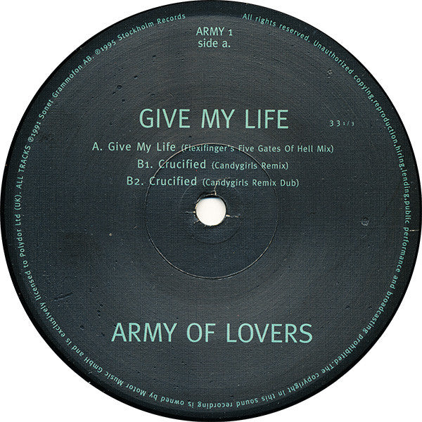 Army Of Lovers : Give My Life (12", Maxi, Promo)