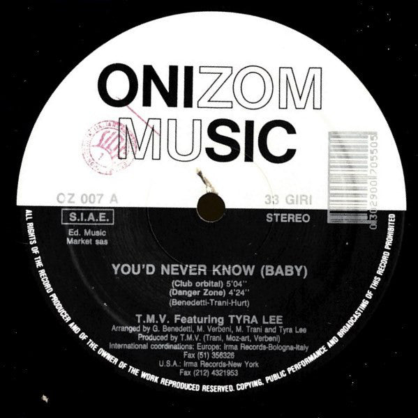 T.M.V. : You'd Never Know (Baby) (12")