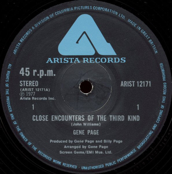 Gene Page : Close Encounters Of The Third Kind (12", Ltd)