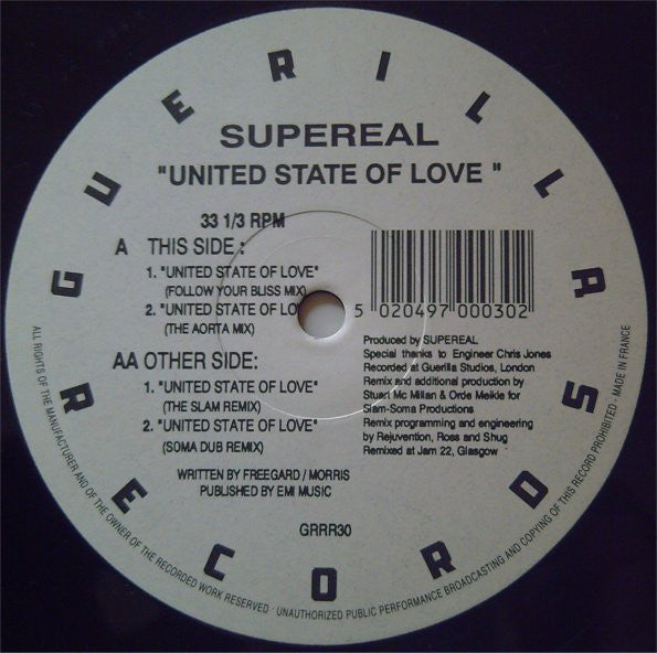 Supereal : United State Of Love (12")