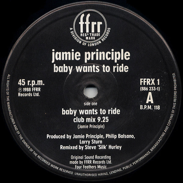 Jamie Principle : Baby Wants To Ride (12")