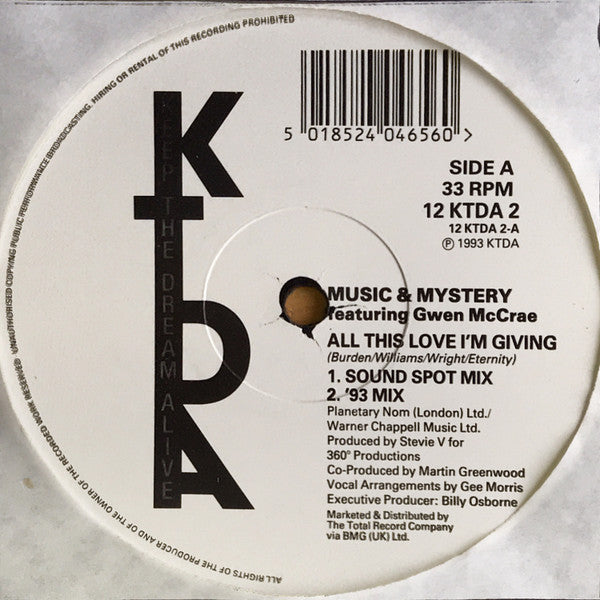 Music & Mystery Featuring Gwen McCrae : All This Love I'm Giving (12")