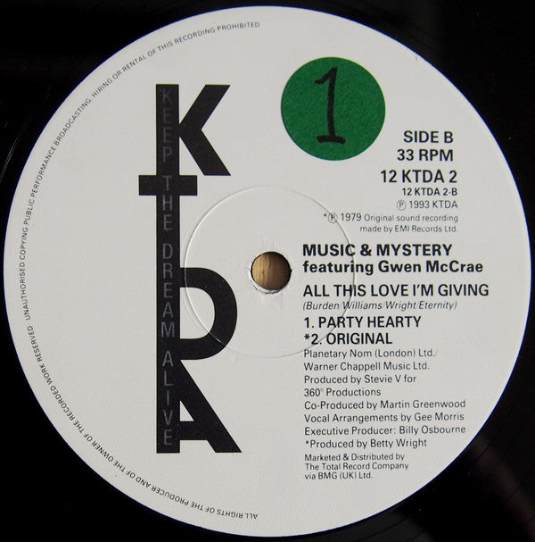 Music & Mystery Featuring Gwen McCrae : All This Love I'm Giving (12")