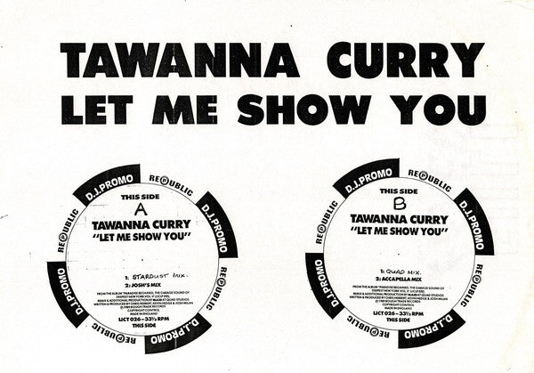 Tawanna Curry : Let Me Show You (12", Single, W/Lbl, Sti)