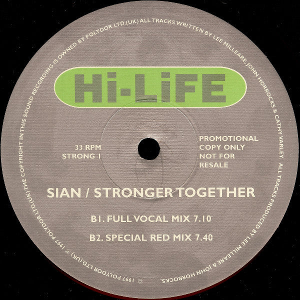 Sian (2) : Stronger Together (2x12", Promo)