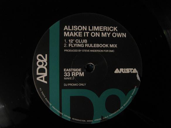 Alison Limerick : Make It On My Own (12", Promo)