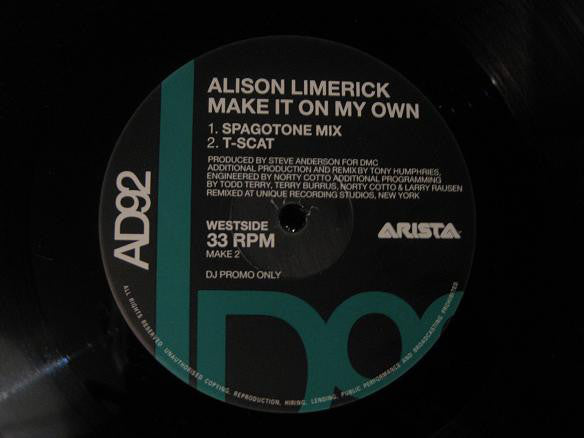 Alison Limerick : Make It On My Own (12", Promo)