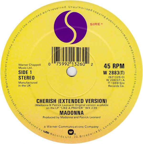 Madonna : Cherish (12", Mus)
