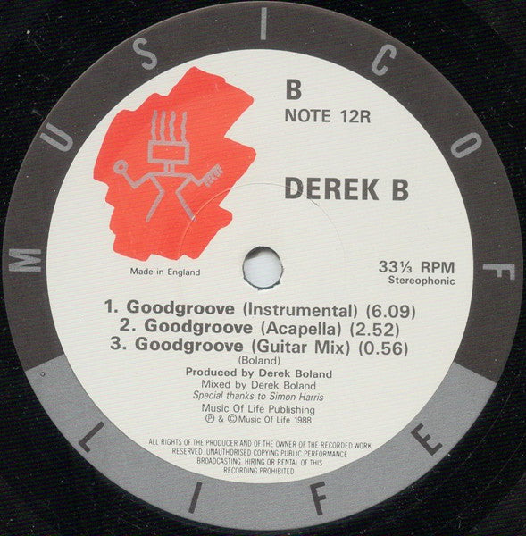 Derek B : Goodgroove (12")