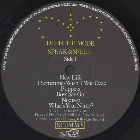 Depeche Mode : Speak & Spell (LP, Album, RE, MPO)