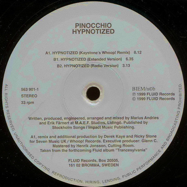 Pinocchio : Hypnotized (12")