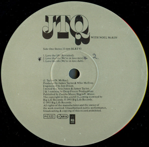 The James Taylor Quartet with Noel McKoy : Love The Life (12")