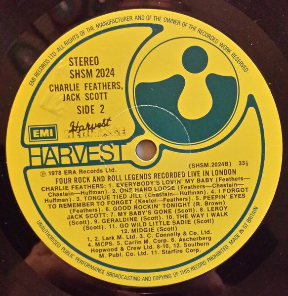 Charlie Feathers, Buddy Knox, Warren Smith (3), Jack Scott : Four Rock'N'Roll Legends  (LP)
