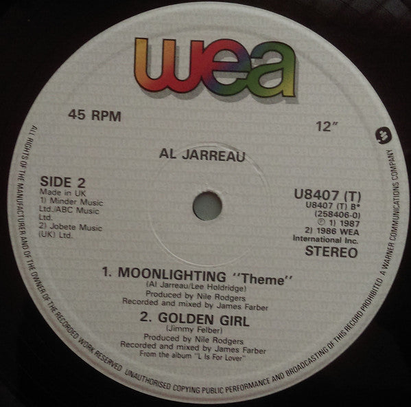 Al Jarreau : Moonlighting (Extended Remix) (12")