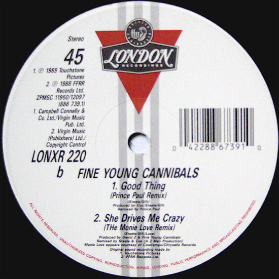 Fine Young Cannibals : Don't Look Back (Remix) (12")