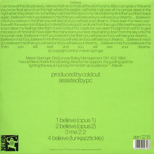 Apple Featuring Marvin Springer : Believe (12")