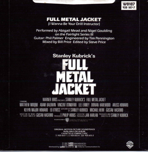 Abigail Mead And Nigel Goulding : Full Metal Jacket (I Wanna Be Your Drill Instructor) (7", Single, Gre)