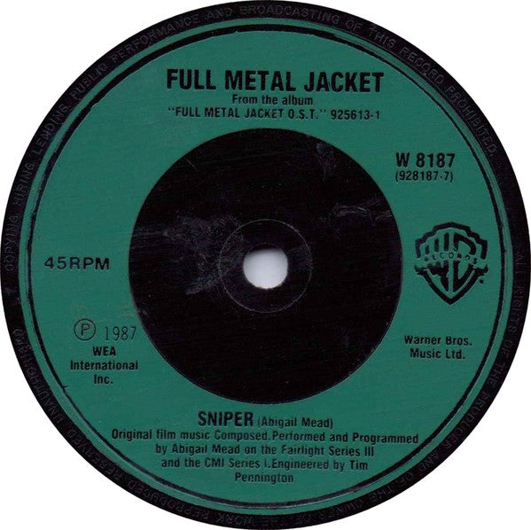 Abigail Mead And Nigel Goulding : Full Metal Jacket (I Wanna Be Your Drill Instructor) (7", Single, Gre)