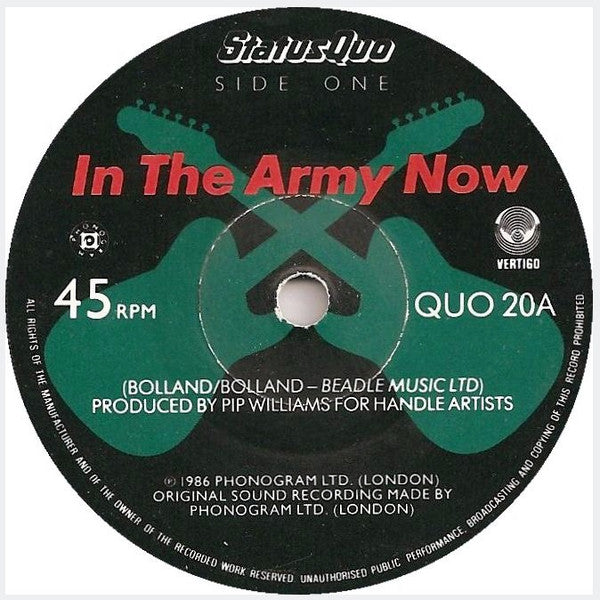Status Quo : In The Army Now (7", Pap)