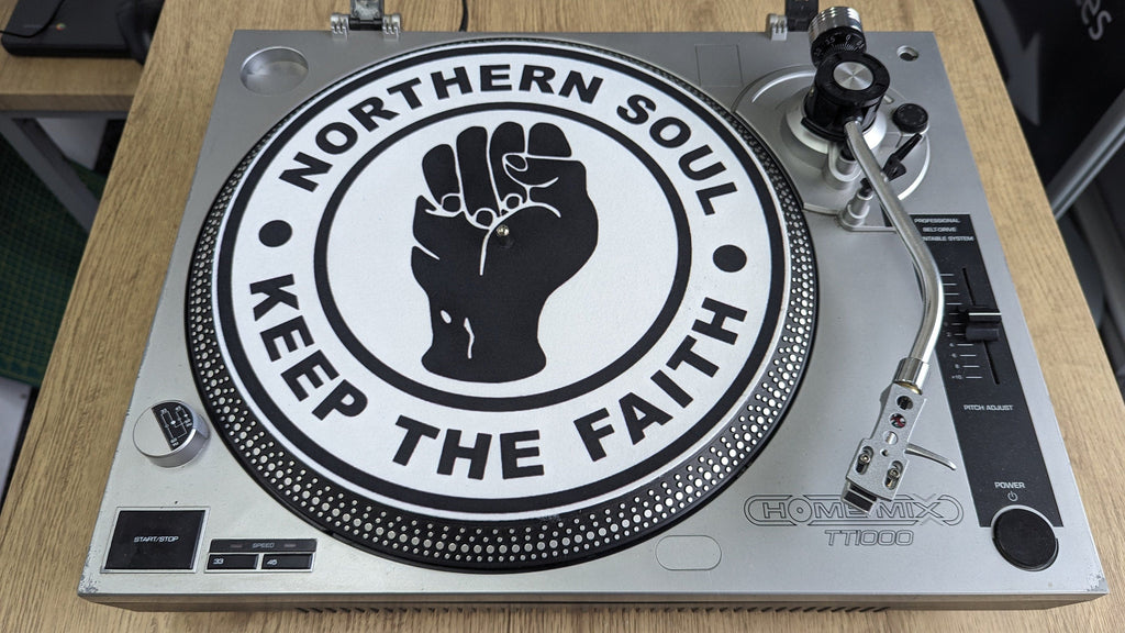 Northern Soul - Keep the Faith Slipmat - 7 & 12 inch LP Vinyl DJ Pro Turntable Slip Mat Record Player