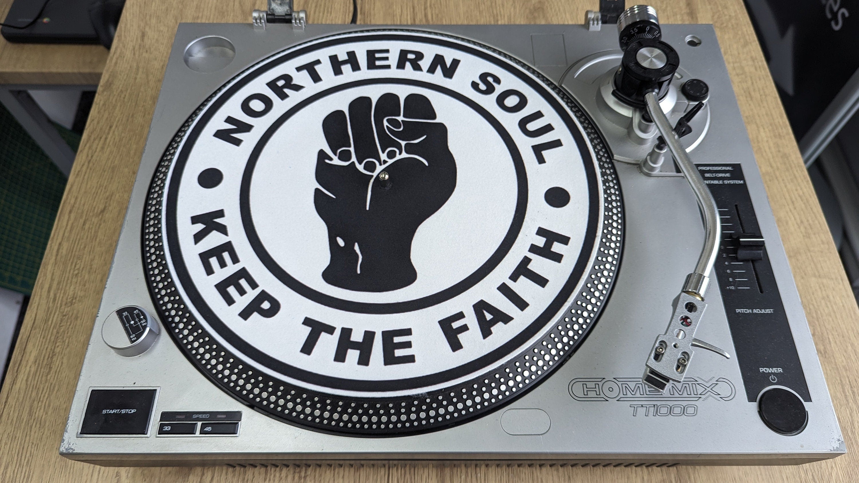 Northern Soul - Keep the Faith Slipmat - 7 & 12 inch LP Vinyl DJ Pro Turntable Slip Mat Record Player