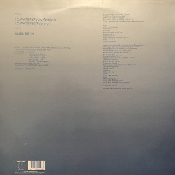 Psychic TV : I.C. Water (12", Single)