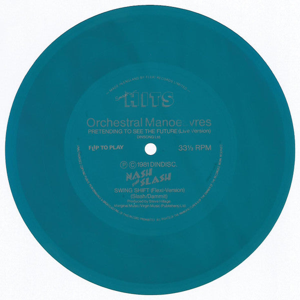 Orchestral Manoeuvres In The Dark / Nash The Slash : Pretending To See The Future / Swing Shift (Flexi, 7", S/Sided, Blu)