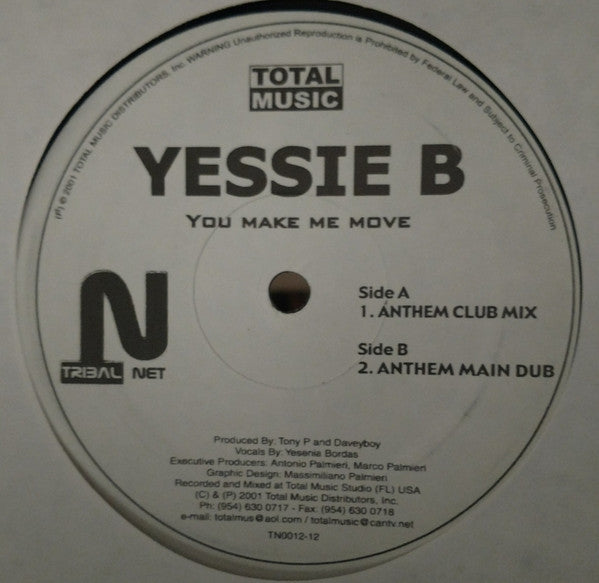 Yessie B : You Make Me Move (12")