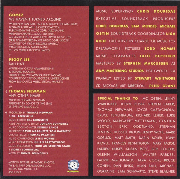 Various : American Beauty (Music From The Original Motion Picture Soundtrack) (CD, Comp)