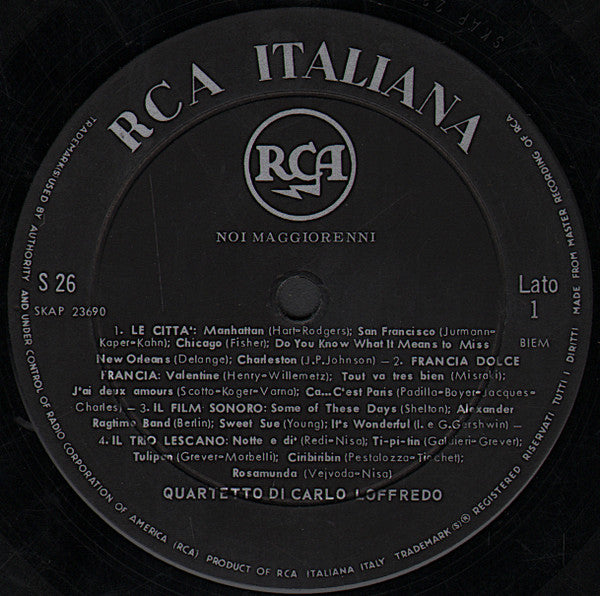 Quartetto Di Carlo Loffredo Con Piero Saraceni, Marcello Rosa, Carlo Silj* : Noi Maggiorenni (LP, Album)