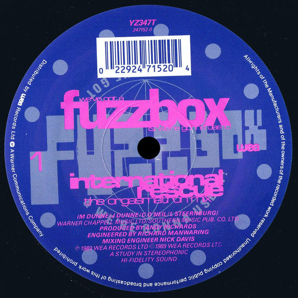 We've Got A Fuzzbox And We're Gonna Use It : International Rescue (12", Single)