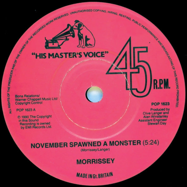 Morrissey : November Spawned A Monster (7", Single)