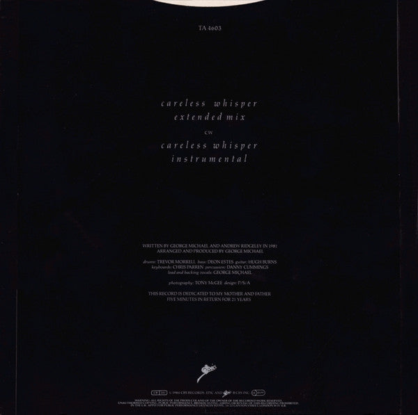 George Michael : Careless Whisper (12", Single)