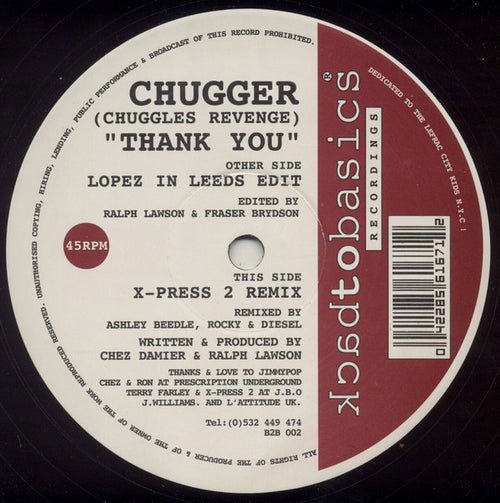 Chuggles : Thank You (12")