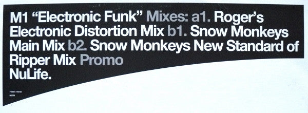 M1 : Electronic Funk (12", Promo)