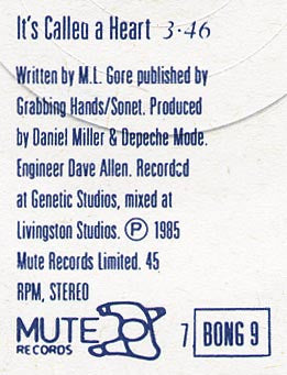 Depeche Mode : It's Called A Heart (7", Single, Ltd, Pos)
