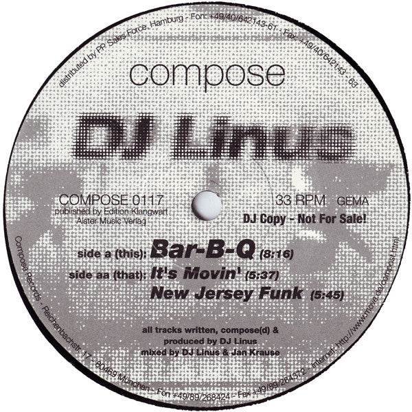 DJ Linus : Bar-B-Q (12", Promo)