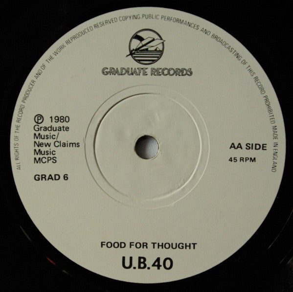 U.B. 40* : King / Food For Thought (7", Single, Sol)