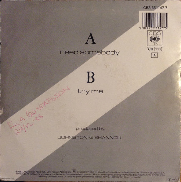 Bad Habit : Need Somebody (7")