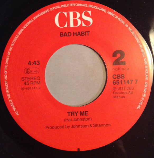 Bad Habit : Need Somebody (7")