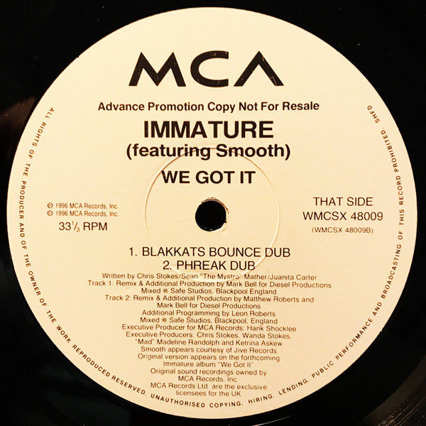 Immature : We Got It (12", Promo)