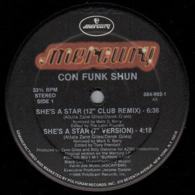 Con Funk Shun : She's A Star (12", Single)