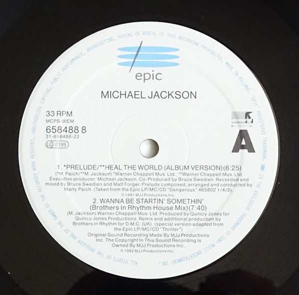 Michael Jackson : Heal The World (12", Single, S/Edition, Pos)
