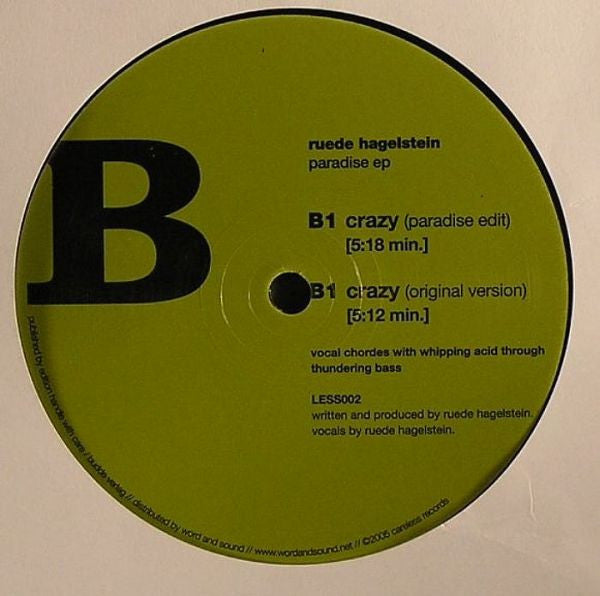 Ruede Hagelstein : Paradise EP (12", EP)