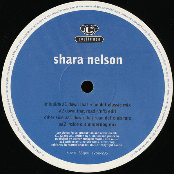 Shara Nelson : Inside Out / Down That Road (Remixes) (12", Single)