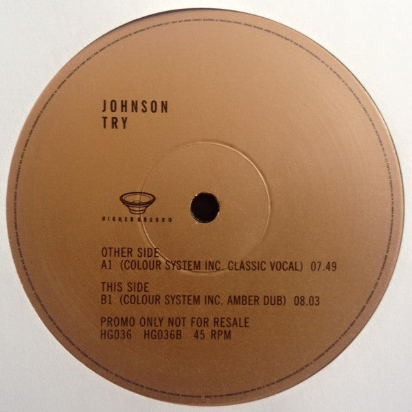 Johnson : Try (Colour System Inc. Remixes) (12", Promo)